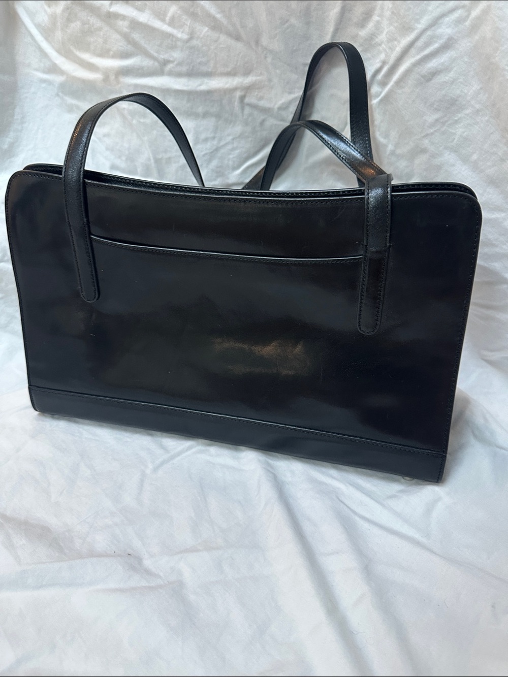 Monsac Black Leather Shoulder Bag